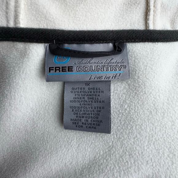 Free Country Medium Weight Microfleece Lined Jacket Ivory & Charcoal, Womens 1X - Picture 11 of 13